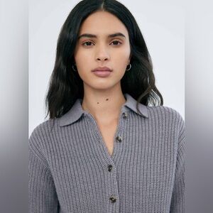 Wilfred Aritzia Heather Gray Sweater Knit Cardigan XS